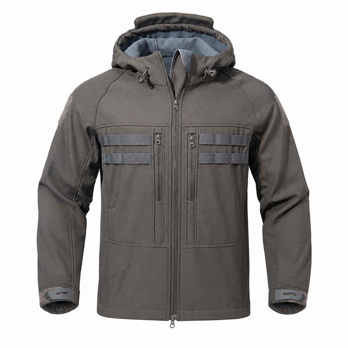 Herren-Fleece-gefütterte Softshelljacke – winddichte Kapuzenjacke für Outdoor- und taktische Einsätze