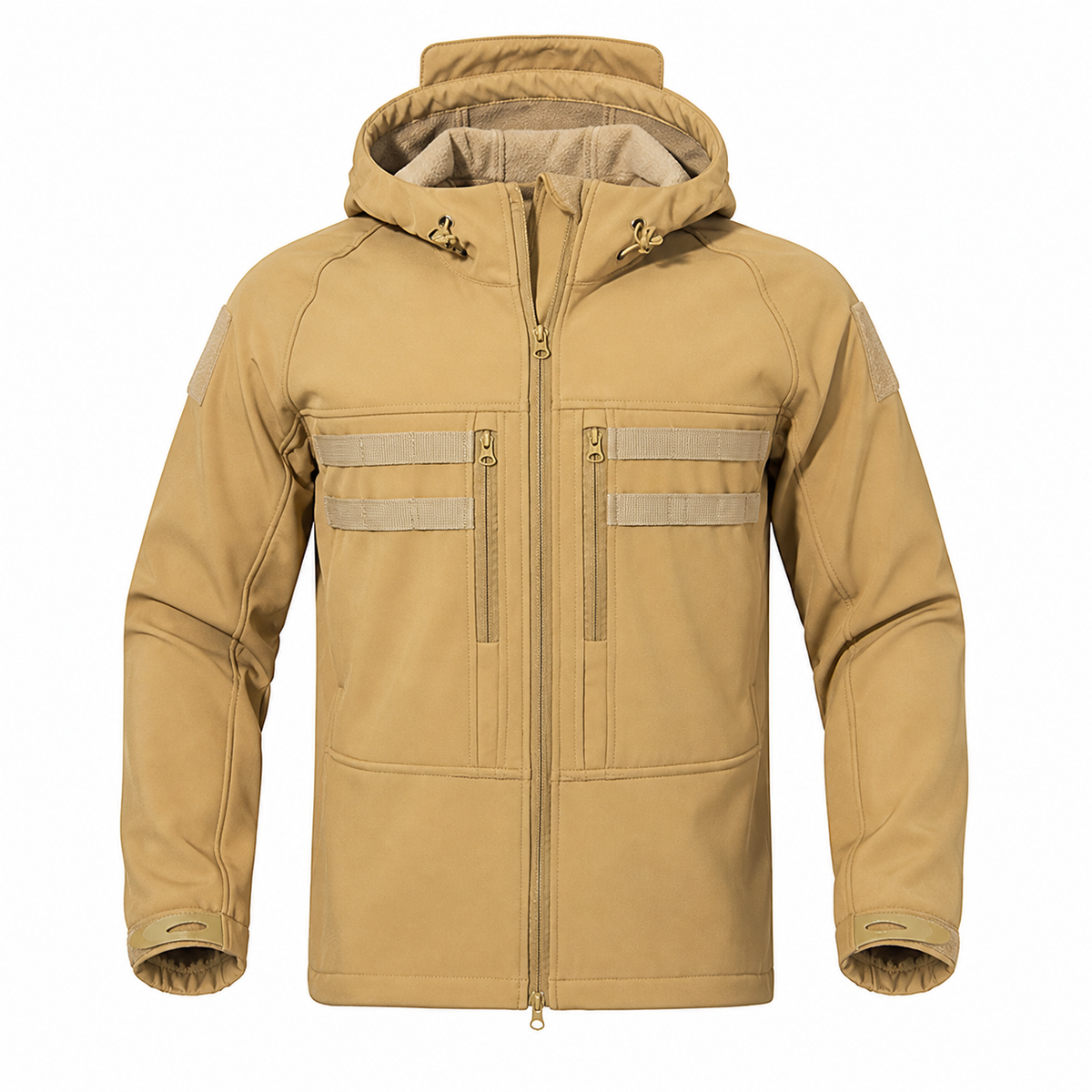 Herren-Fleece-gefütterte Softshelljacke – winddichte Kapuzenjacke für Outdoor- und taktische Einsätze