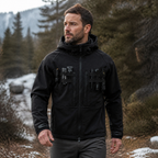Herren-Fleece-gefütterte Softshelljacke – winddichte Kapuzenjacke für Outdoor- und taktische Einsätze