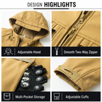 Herren-Fleece-gefütterte Softshelljacke – winddichte Kapuzenjacke für Outdoor- und taktische Einsätze