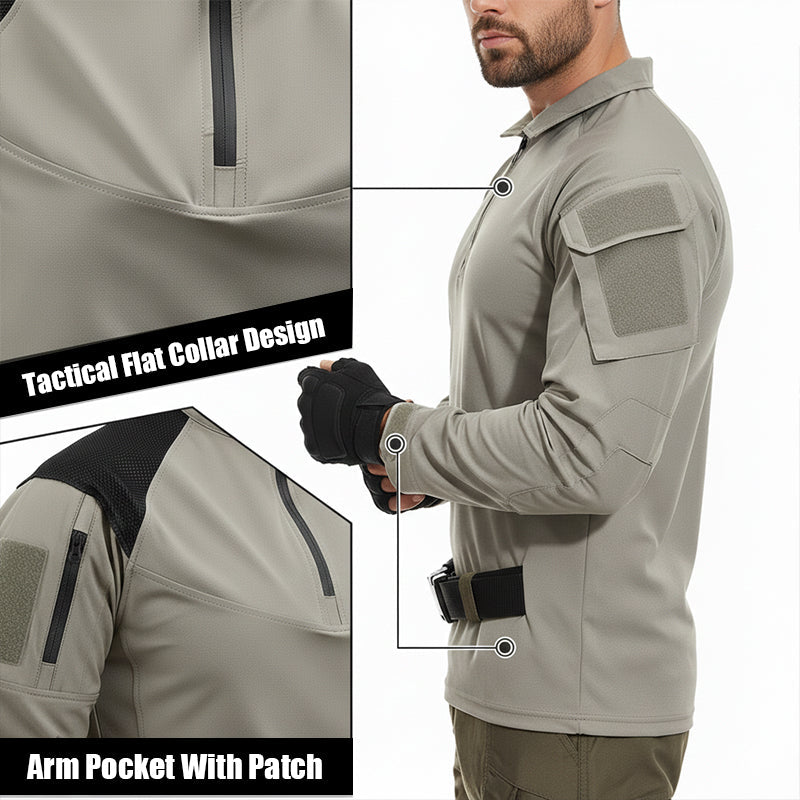 StrikeFlex™ – Taktisches Langarmshirt mit 1/4-Zip für Herren