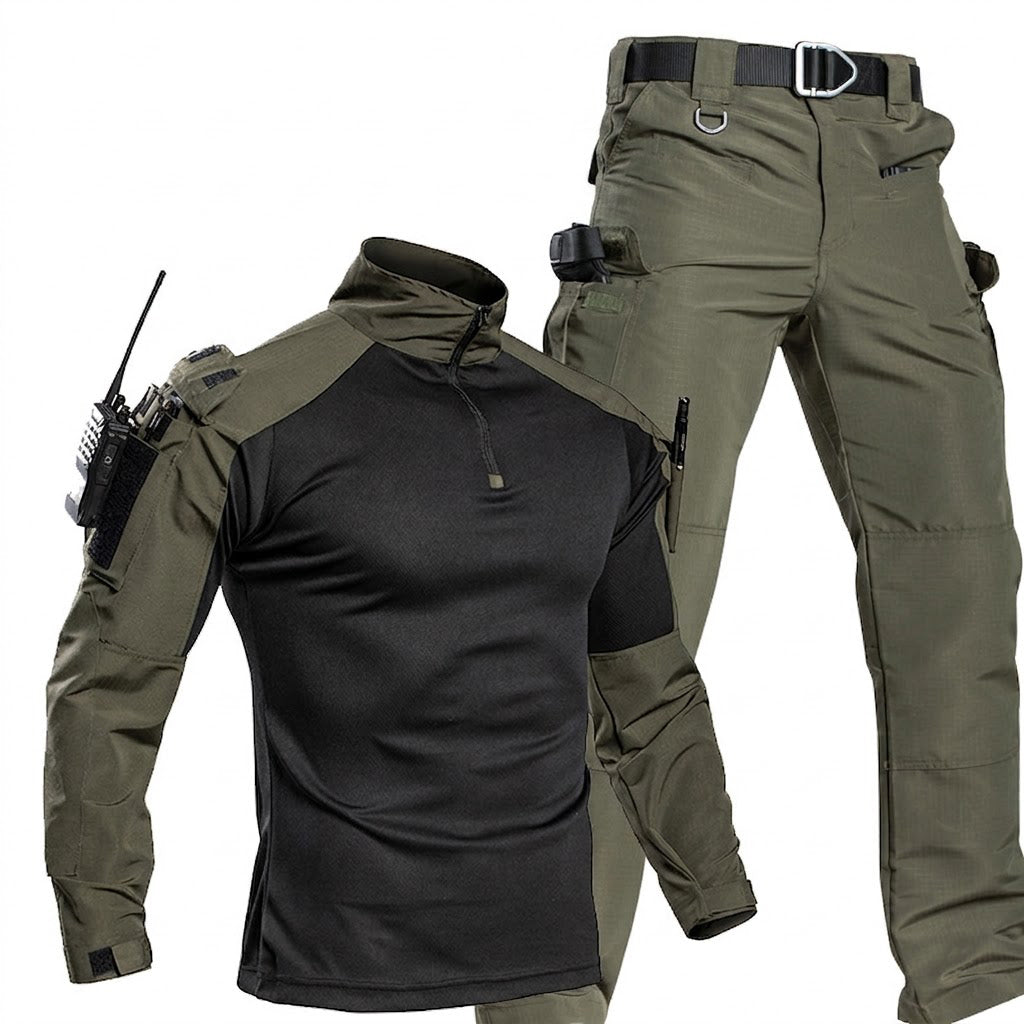 Herren-Taktik-Kampfuniform-Set – wasserdichtes Outdoor-Einsatzhemd und -hose für Training, Wandern und Feldeinsatz