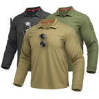 Taktische Langarm-Poloshirts im 3er-Pack – Schnelltrocknend