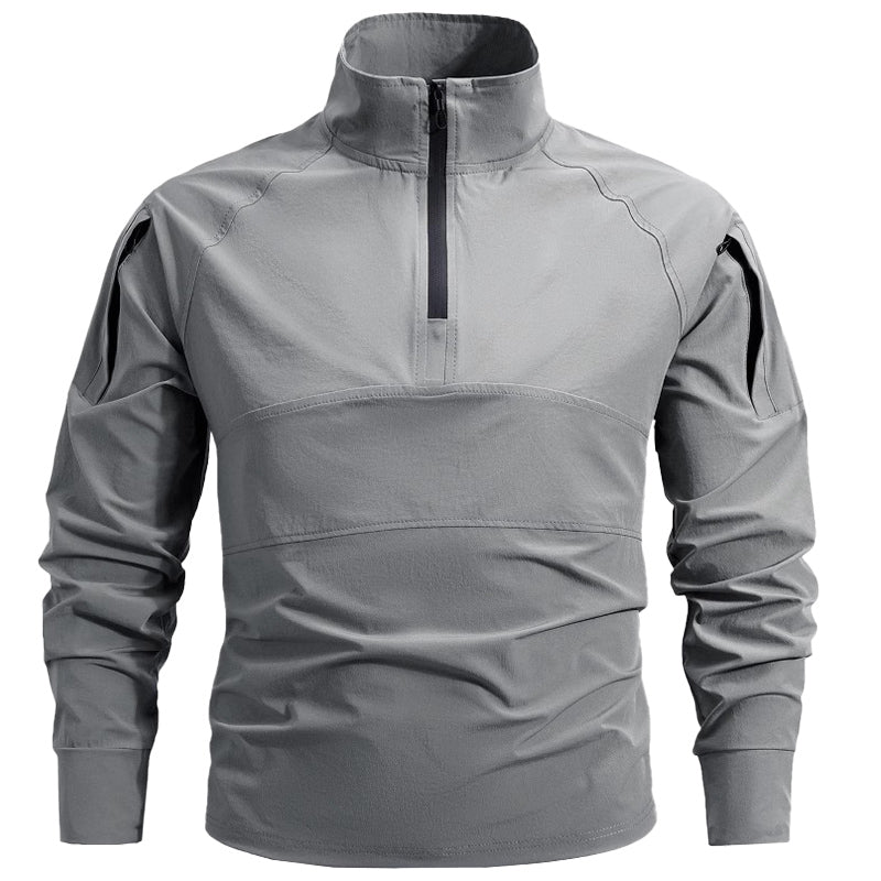 Taktisches Herren-Kampfshirt mit 1/4-Reißverschluss, schnelltrocknend, elastisch und als Pullover tragbar