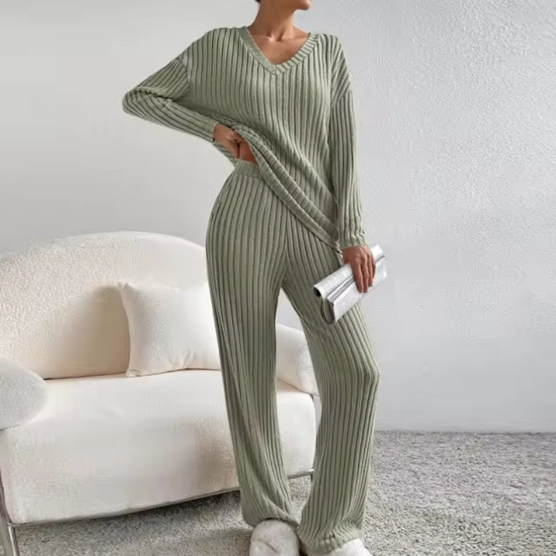 CLAIRE | Elegante conjunto de dos piezas de canalé