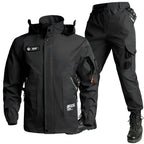 Herren-Taktik-Softshelljacke mit Cargohose – strapazierfähiges Outdoor-Arbeitsbekleidungsset mit mehreren Taschen