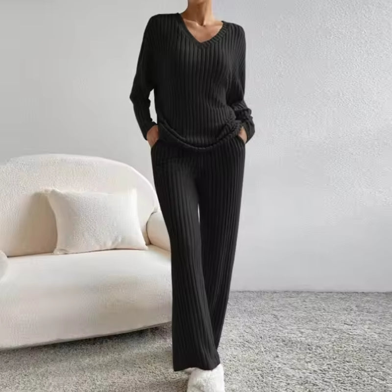 CLAIRE | Elegante conjunto de dos piezas de canalé