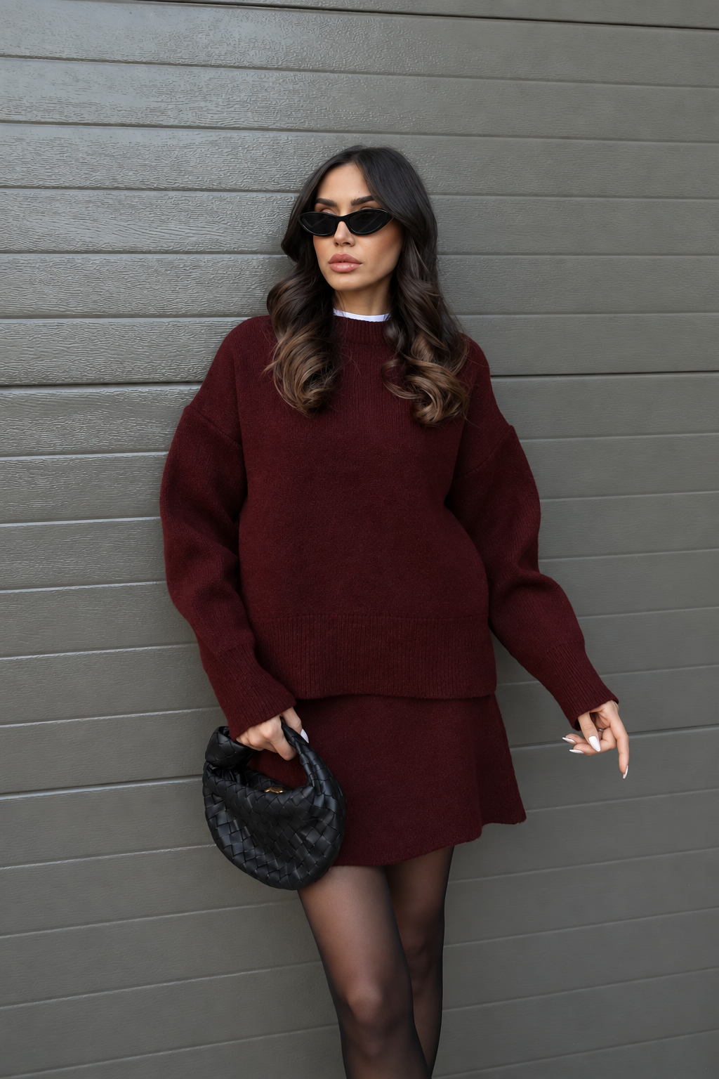 Helena | Elegante traje de falda de punto con un diseño sofisticado