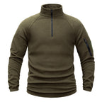 Herren-Fleecepullover mit halbem Reißverschluss und Ärmeltasche