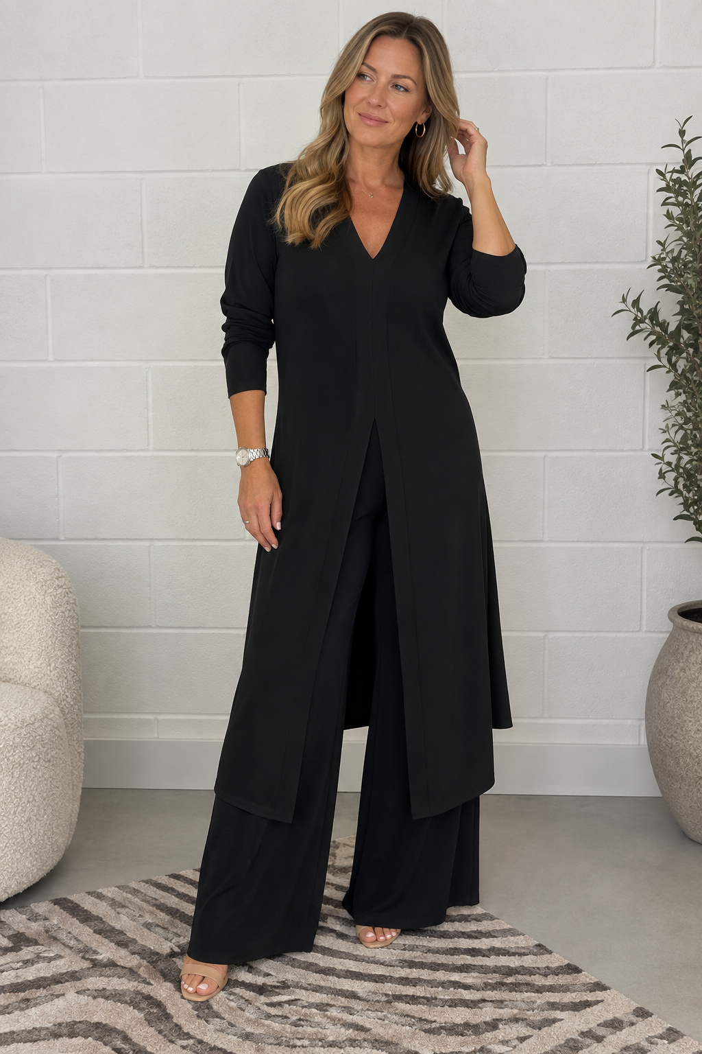 ALEJANDRA | Conjunto de dos piezas elegante y casual con escote en V