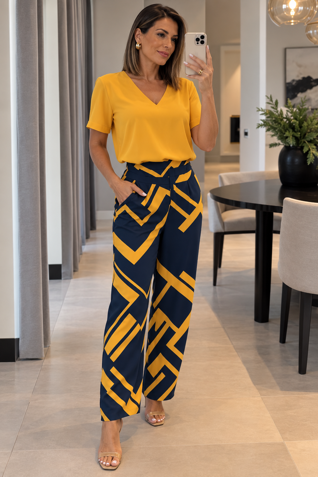 ALEXANDRA | ELEGANTE CONJUNTO DE DOS PIEZAS CON PANTALONES ESTAMPADOS ESTILOSOS