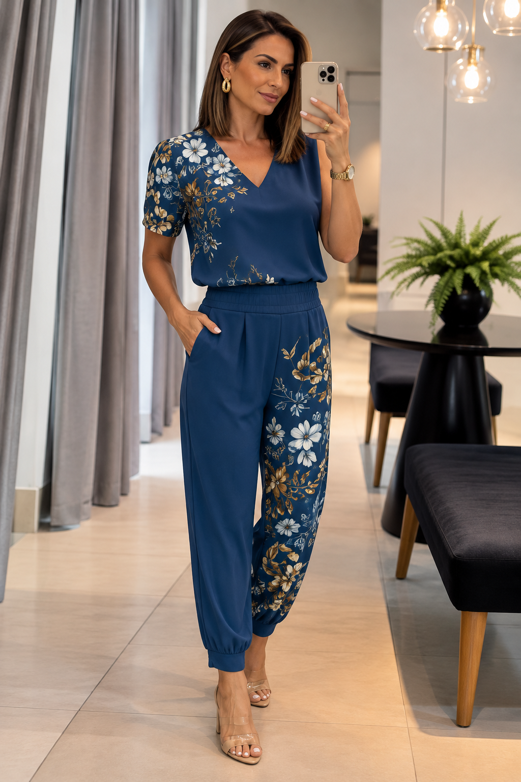 ALEXANDRA | ELEGANTE CONJUNTO DE DOS PIEZAS CON PANTALONES ESTAMPADOS ESTILOSOS