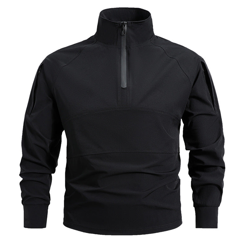 Taktisches Herren-Kampfshirt mit 1/4-Reißverschluss, schnelltrocknend, elastisch und als Pullover tragbar