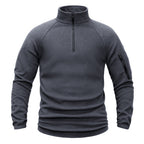 Herren-Fleecepullover mit halbem Reißverschluss und Ärmeltasche