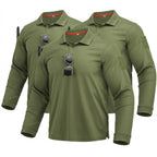Taktische Langarm-Poloshirts im 3er-Pack – Schnelltrocknend