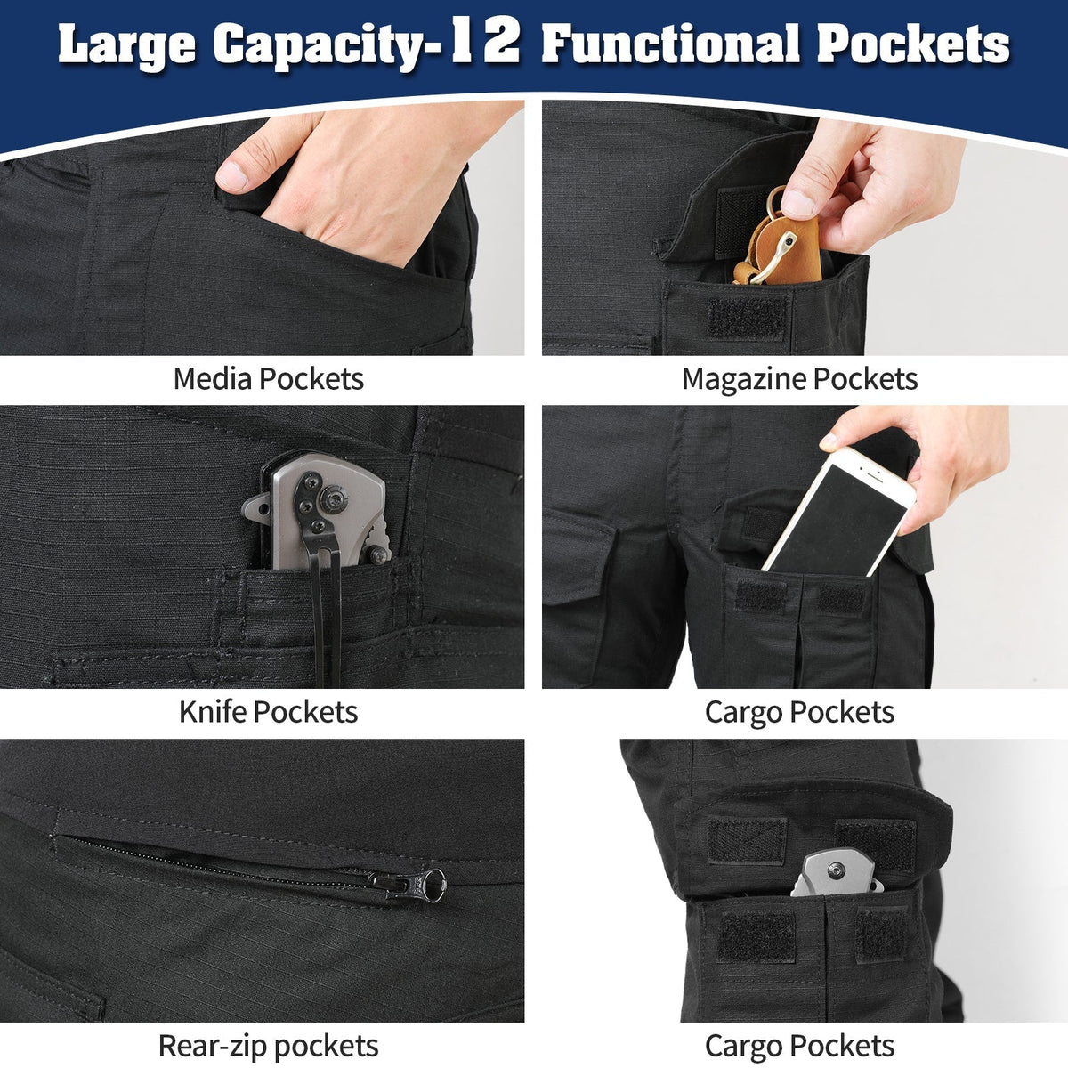G3 Pro Kampfhose mit Kniepolstern – Strapazierfähige taktische Tarnhose aus Ripstop-Gewebe