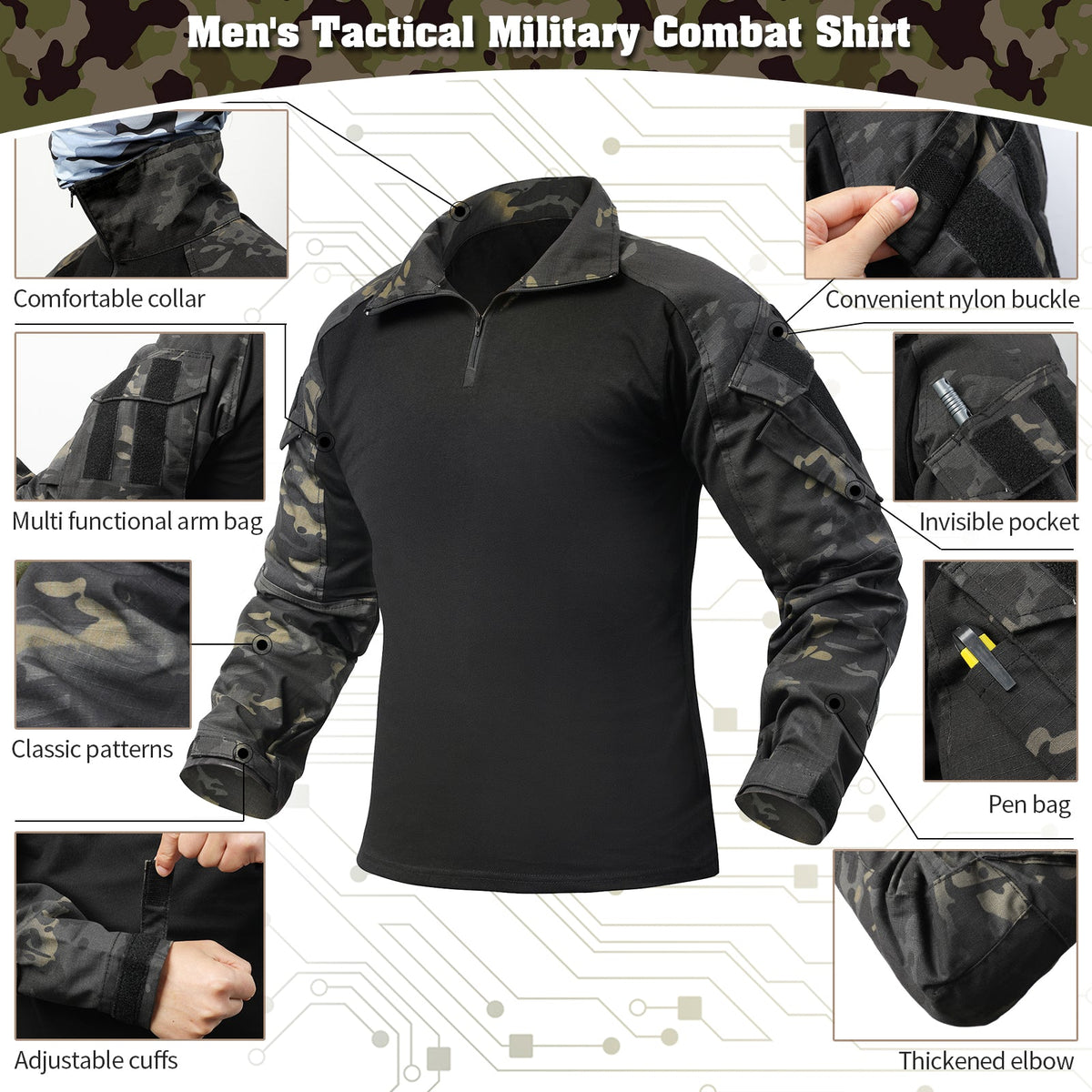 Herren-G3-Pro-Set für taktische Kampfuniformen – dunkle Tarnausrüstung
