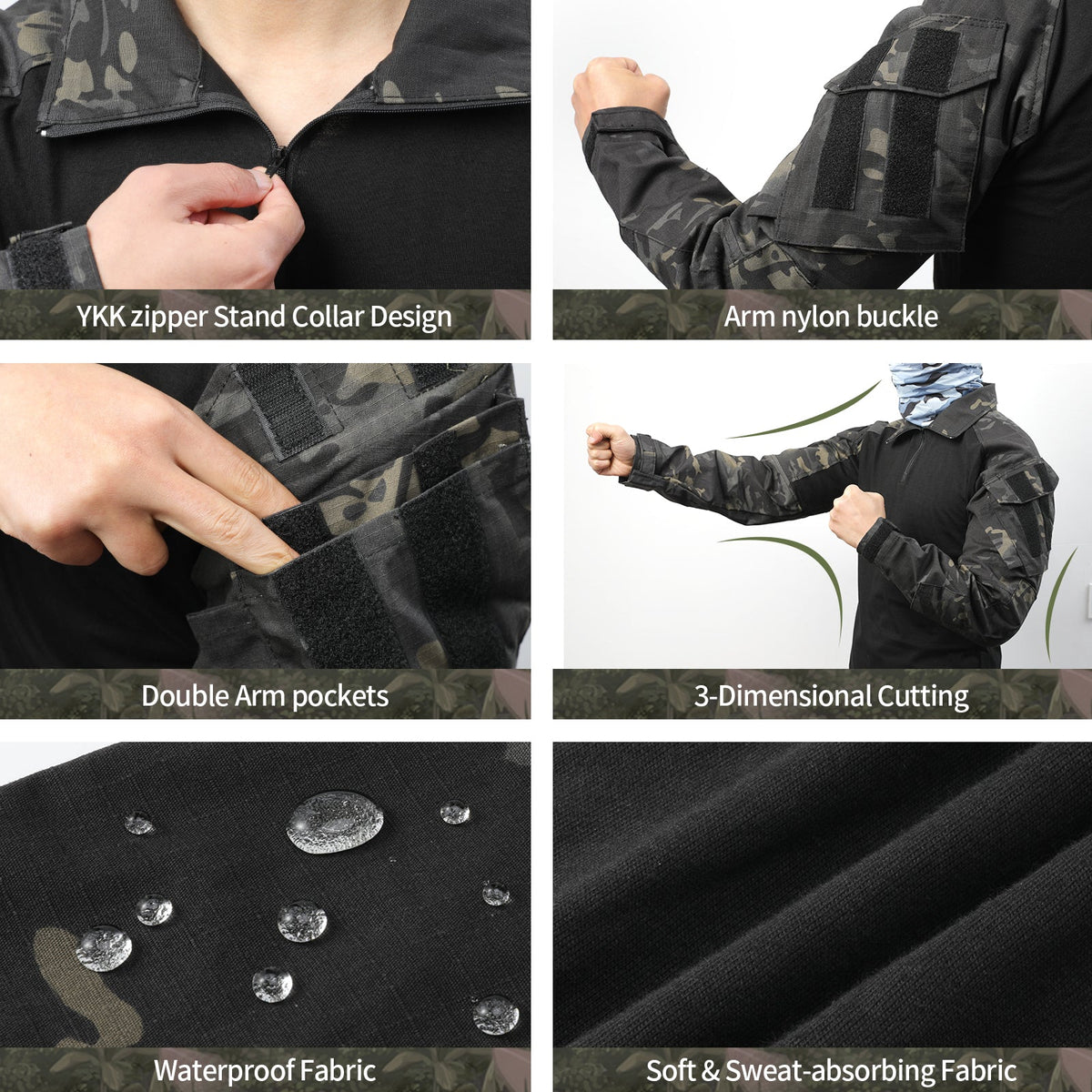 Herren-G3-Pro-Set für taktische Kampfuniformen – dunkle Tarnausrüstung