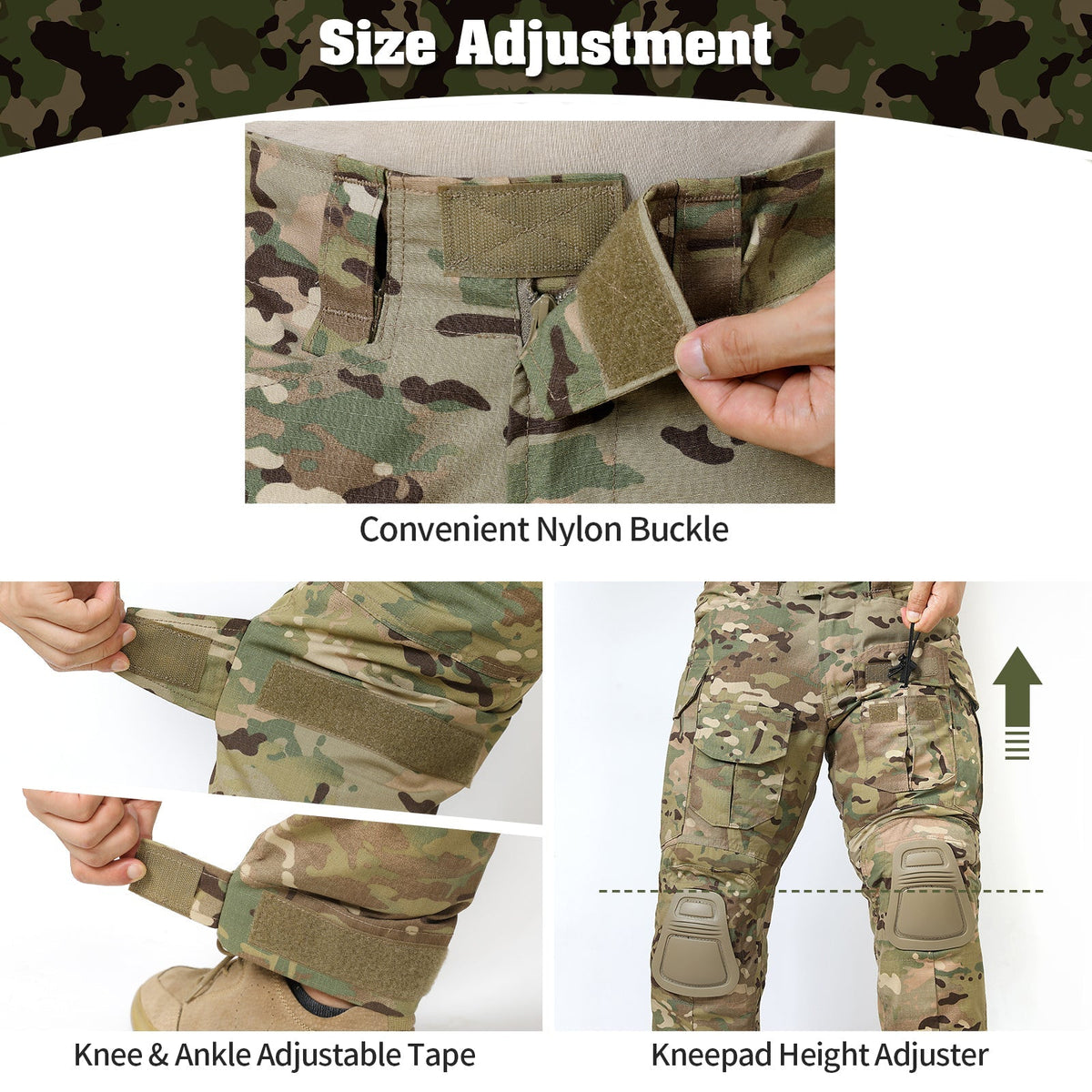 G3 Pro Kampfhose mit Kniepolstern – Strapazierfähige taktische Tarnhose aus Ripstop-Gewebe