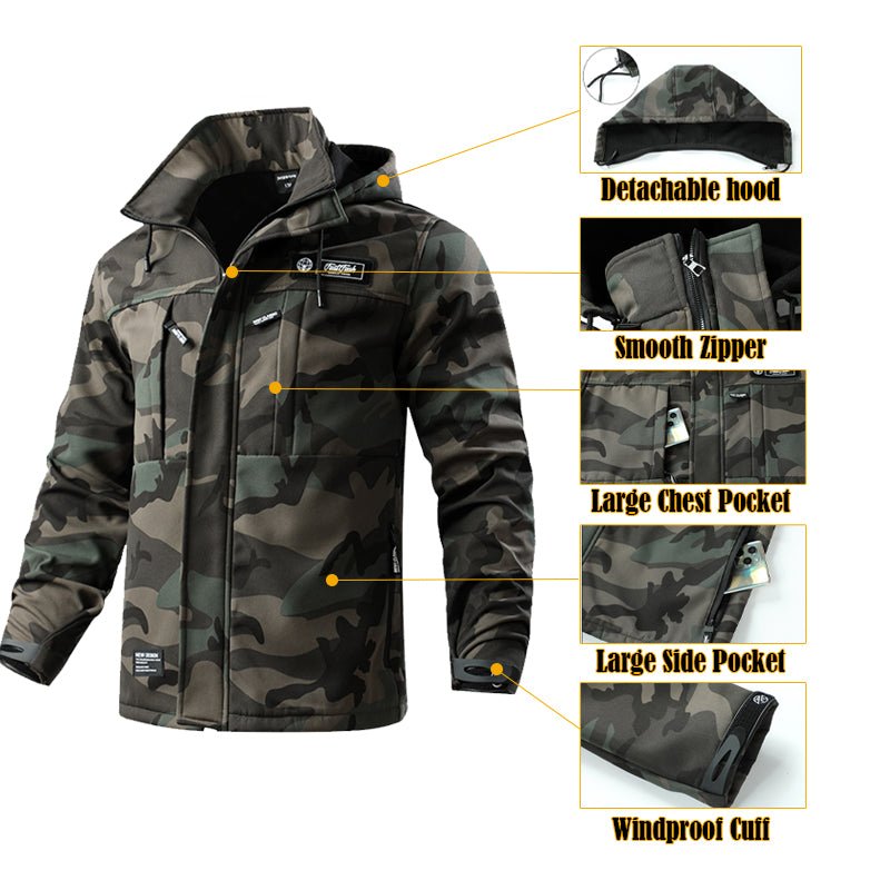 Wasserdichte taktische Softshell-Uniform für Herren mit warmem Fleecefutter