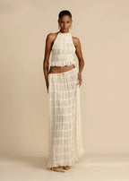 Leonie | Elegante conjunto de cuello halter con top y falda a juego