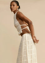 Leonie | Elegante conjunto de cuello halter con top y falda a juego