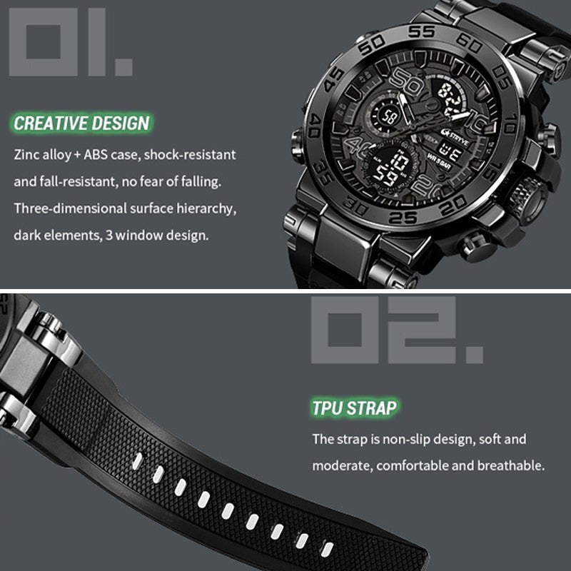 StrikeTime™ – Taktische Analog-Digital-Uhr für Herren