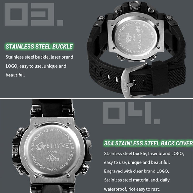 StrikeTime™ – Taktische Analog-Digital-Uhr für Herren